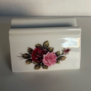 Vintage Floral Ceramic Toothpaste Holder/Dispenser